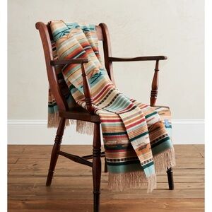 Pendleton Multicolor Striped Throw with Fringe
